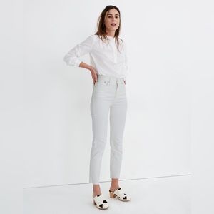 Madewell The Petite Perfect Vintage Jean in White Tile Raw Hem Edition 24P
